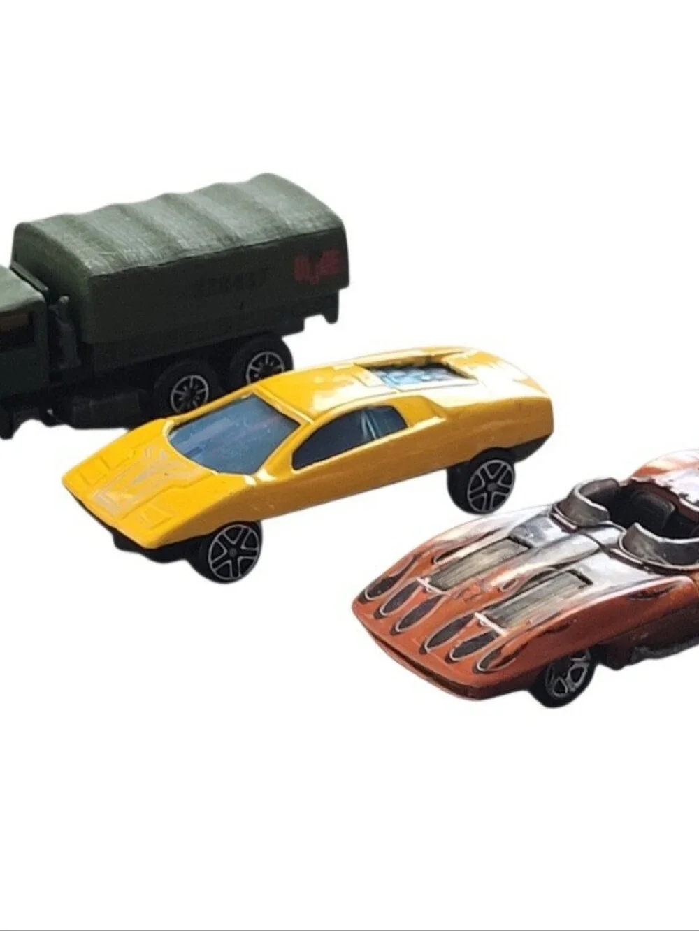(Lot Of 3) Assorted Corvette Stingray /Datsun 126X/ Military Truck Die-Cast 1:64